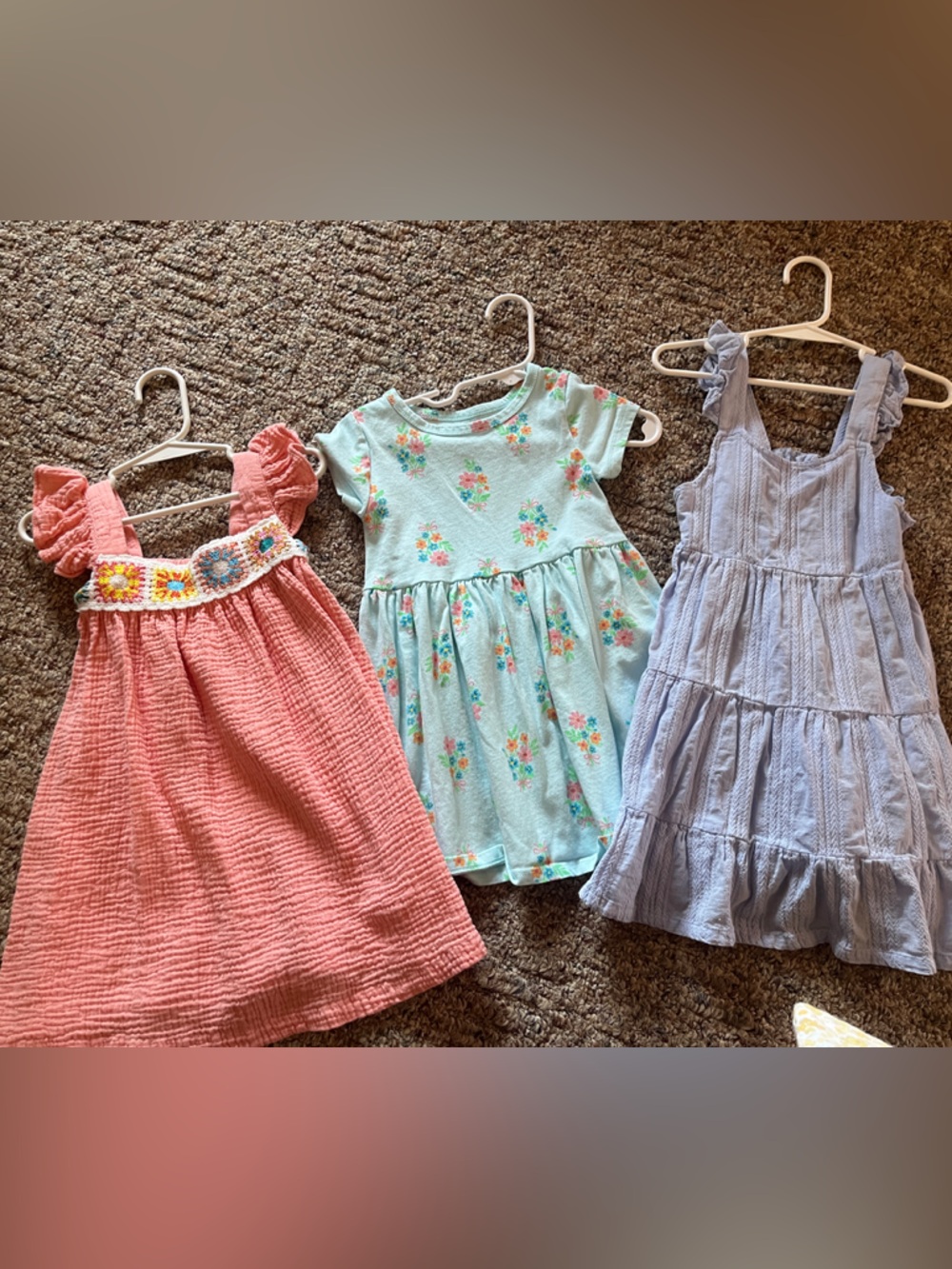 Girls' Coral Crochet-Trim Sundress - Kids Dress